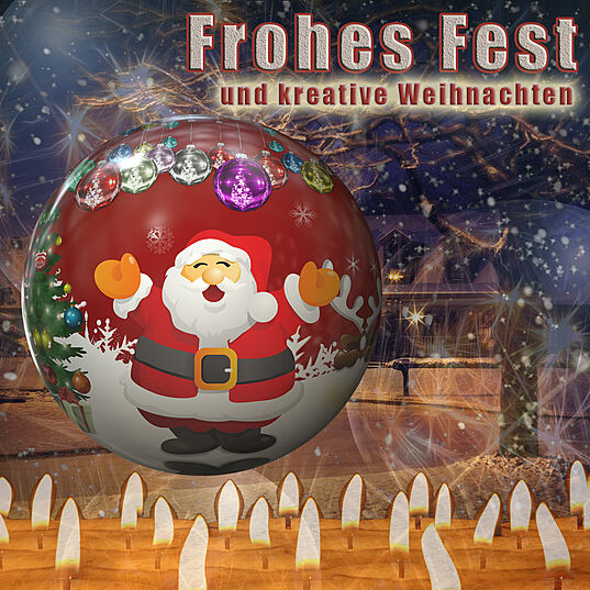 Frohes Fest, kreative Weihnachten, Ruhe und Frieden