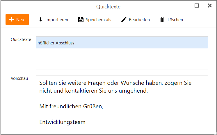 eM Client - Quicktext