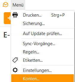 eM Client Einrichtung Schritt 1