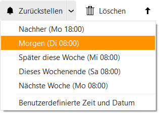 eM Client - Nachrichten zurückstellen