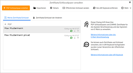 eM Client - PGP Verschlüsselung